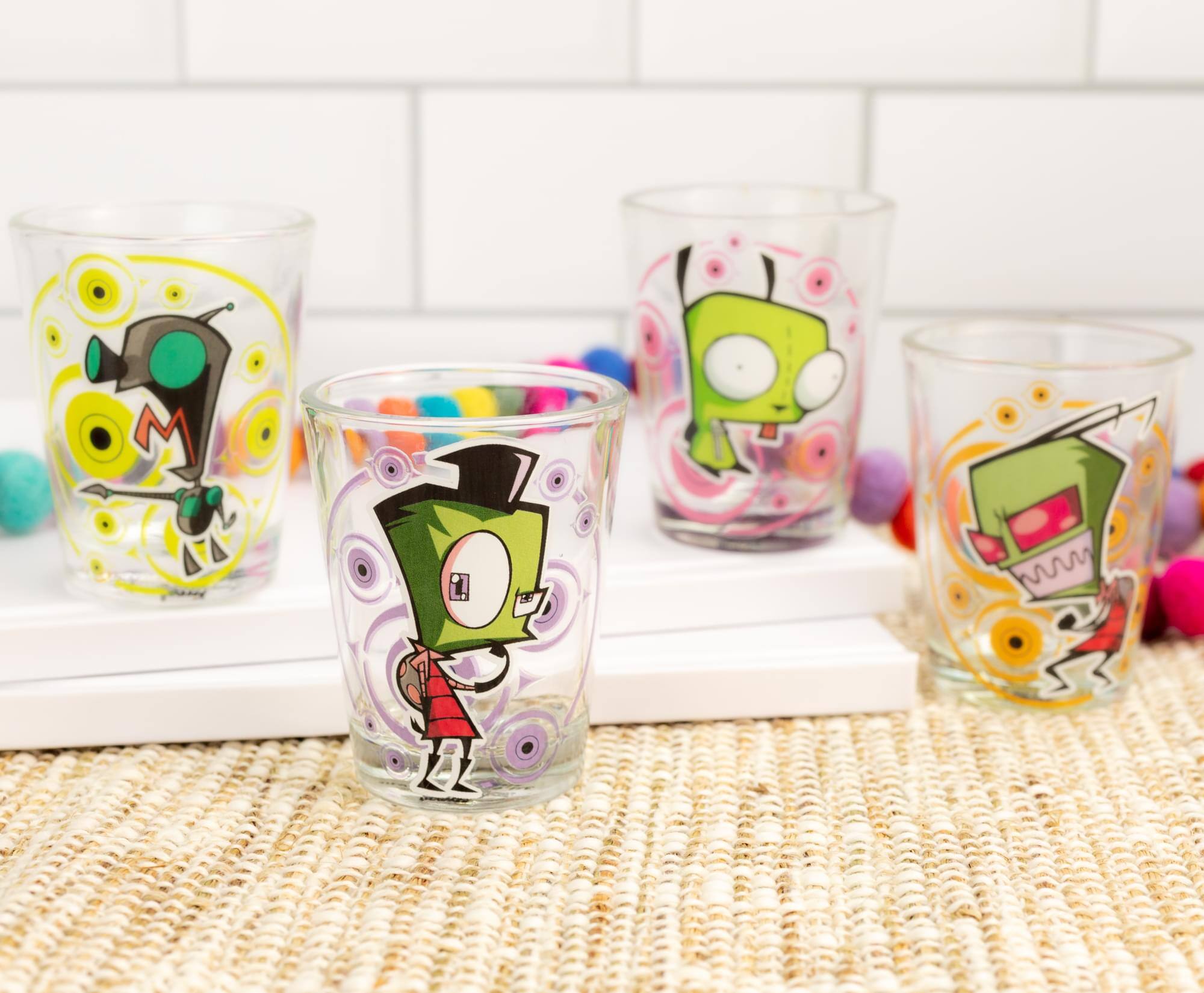Alt View 5. Silver Buffalo - Invader Zim Characters 2-Ounce Mini Shot Glasses | Set of 4 - Clear.