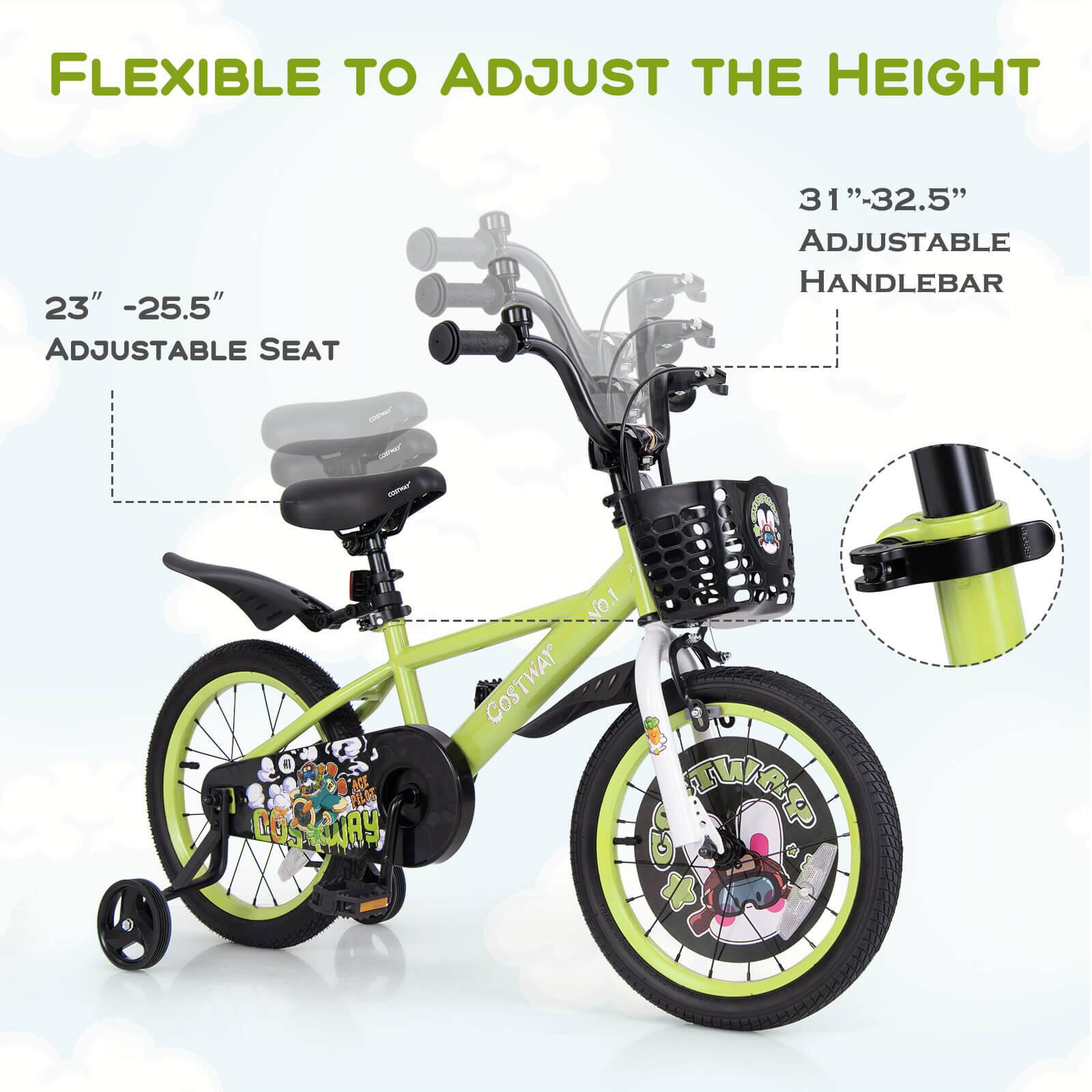 FLEXIBLE TO ADJUST THE HEIGHT

23" - 25.5" ADJUSTABLE SEAT

31" - 32.5" ADJUSTABLE HANDLEBAR