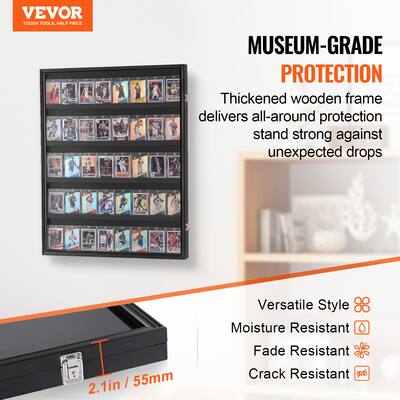 VEVOR 35 Graded Sports Card Display Case 24.3x30.5x2.1 in Baseball Card Display Frame with 98% Uv Protection Clear View Pc Glass Lockable Wall VEVOR 35 Graded Sports Card Display Case 24.3x30.5x2.1 in Baseball Card Display Frame with 98% Uv Protection Clear View Pc Glass Lockable Wall