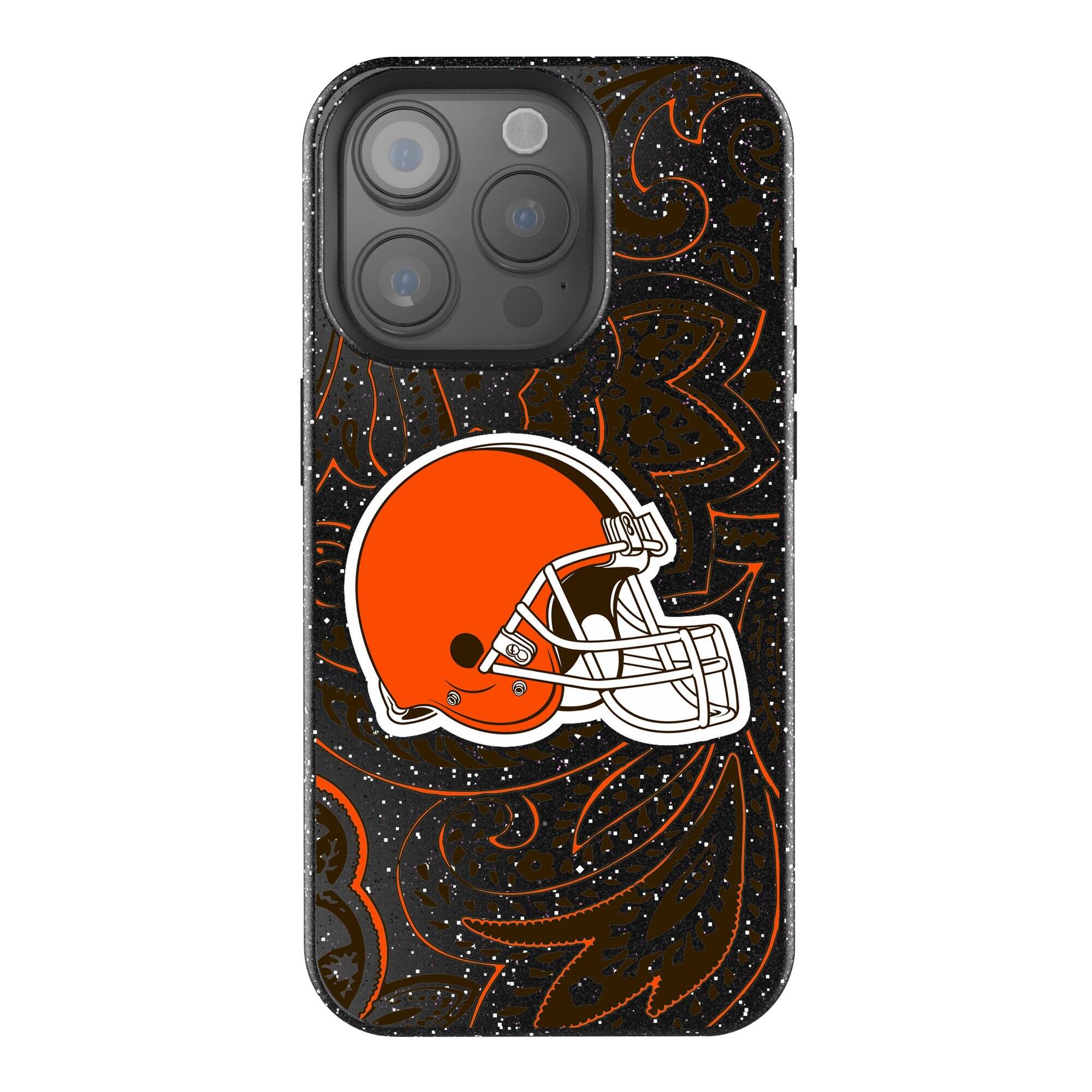 Keyscaper - NFL - Cleveland Browns Paisley Bling iPhone Case - 15 Plus - Black price history on PriceWatchPro