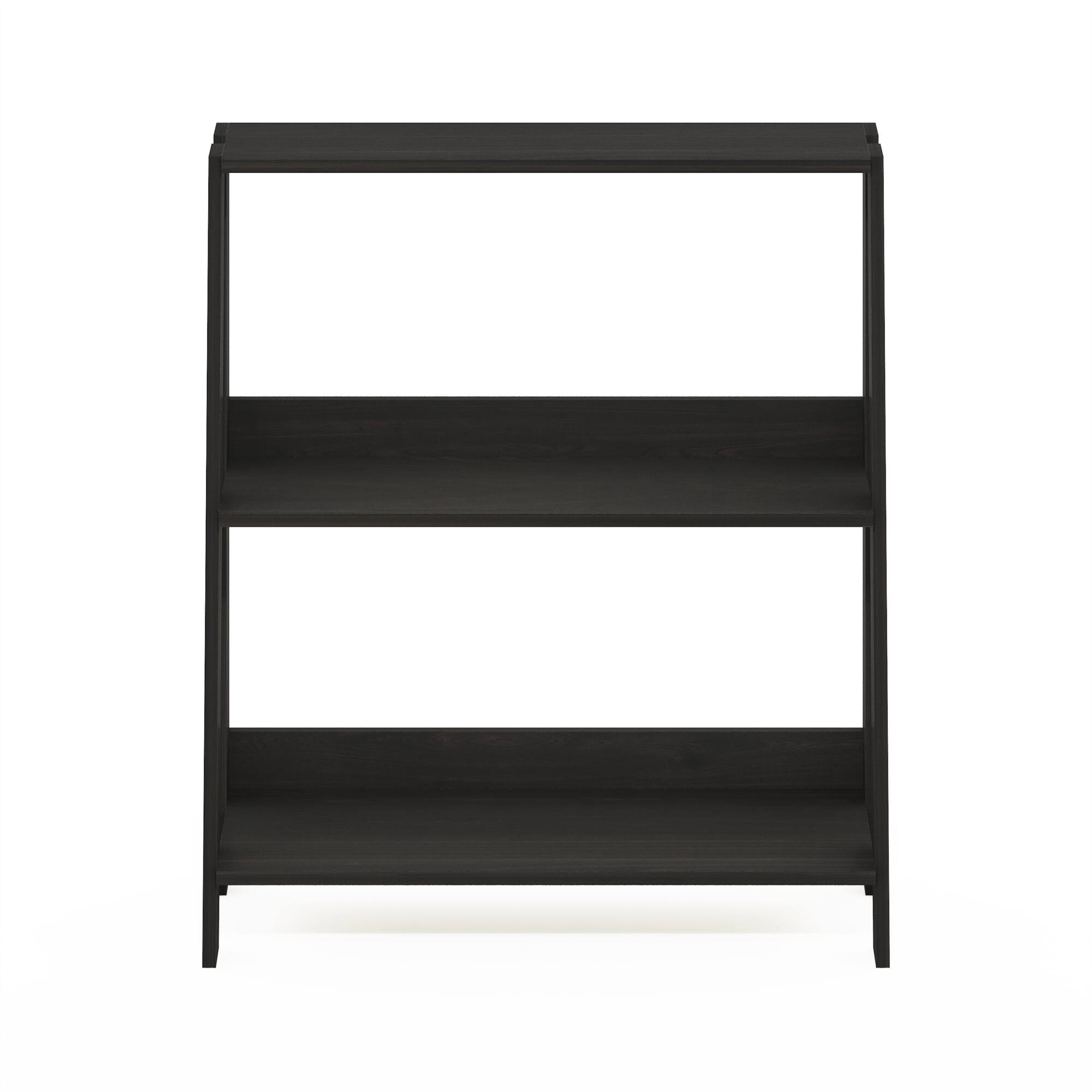 Alt View 2. Furinno - Ladder Bookcase Display Shelf, 3-Tier, Espresso - Espresso.