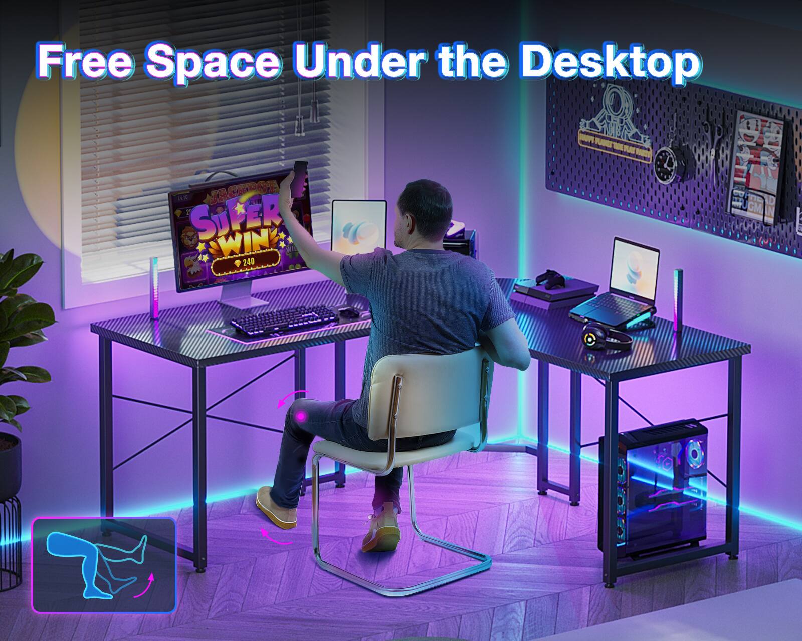 Free Space Under the Desktop