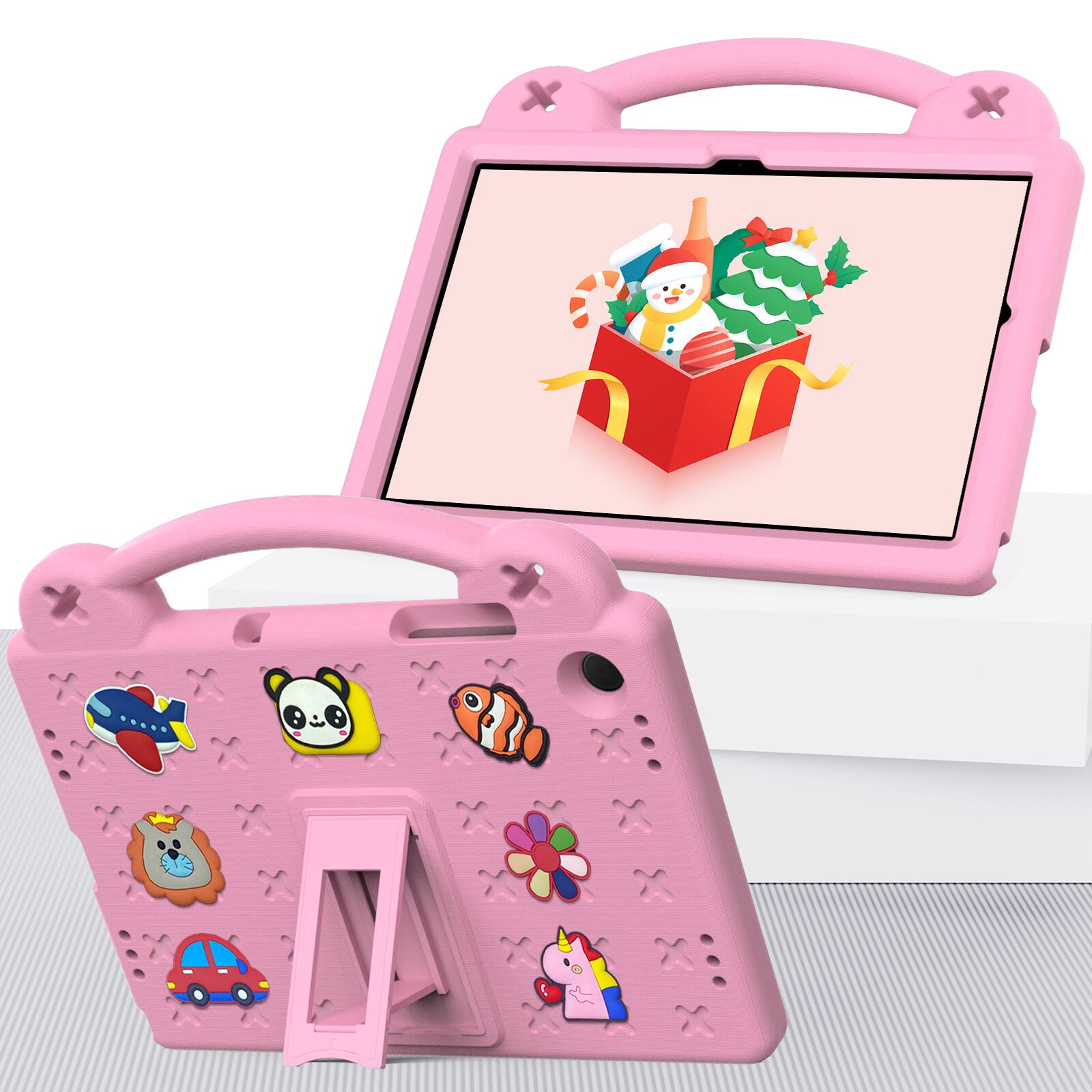 Alt View 1. Dteck - For Samsung Galaxy Tab A11+ and Samsung Galaxy Tab A9+ 11-inch, Handle Grip Kickstand Shockproof Rugged Protective Case - Pink.