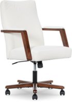 Finch Neo One Fabric Mid-Back Home Office Chair with Padded Arms - Cream - Front_Zoom