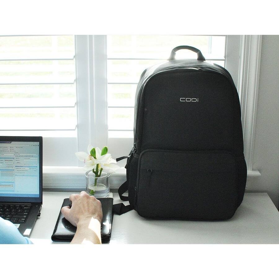 Alt View 5. CODi - Codi Terra 100% Recycled Grey 15.6" Backpack with Antimicrobial Coating - Gray.