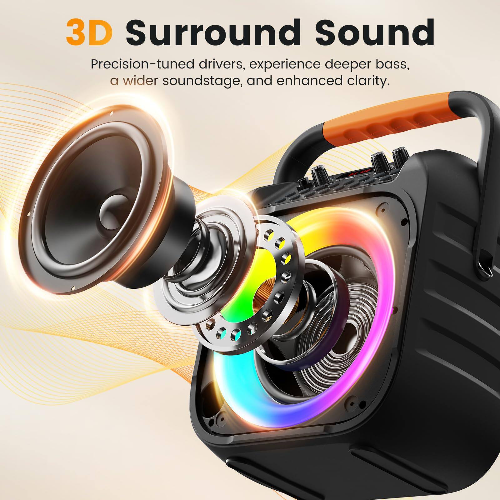 3D Surround Sound

Precision-tuned drivers, experience deeper bass, a wider soundstage, and enhanced clarity.
