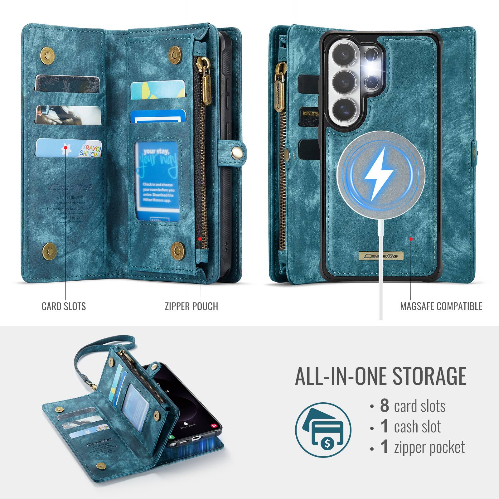 m N RAYO SH CH CM  M  your stay,  r Deedk - - - - -.ombolor.pom Coltre - - -e - - La le CARD SLOTS ZIPPER POUCH MAGSAFE COMPATIBLE ALL-IN-ONE STORAGE 8 card slots 1 cash slot 1 pocket zipper