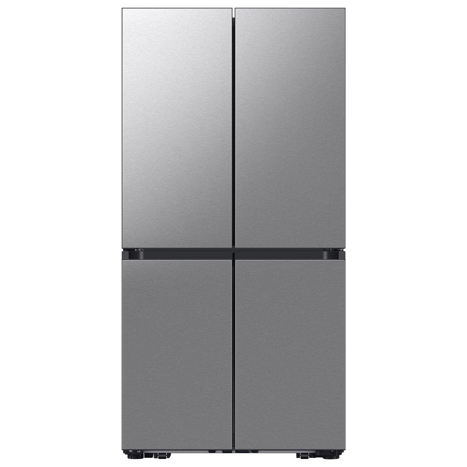Samsung - Bespoke 23 cu. ft. Counter Depth 4-Door French Door Refrigerator with AI Hybrid Cooling - Stainless Steel - Front_Zoom