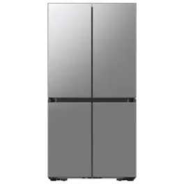 Samsung - Bespoke 23 cu. ft. Counter Depth 4-Door French Door Refrigerator with AI Hybrid Cooling & Beverage Center™ - Stainless Steel