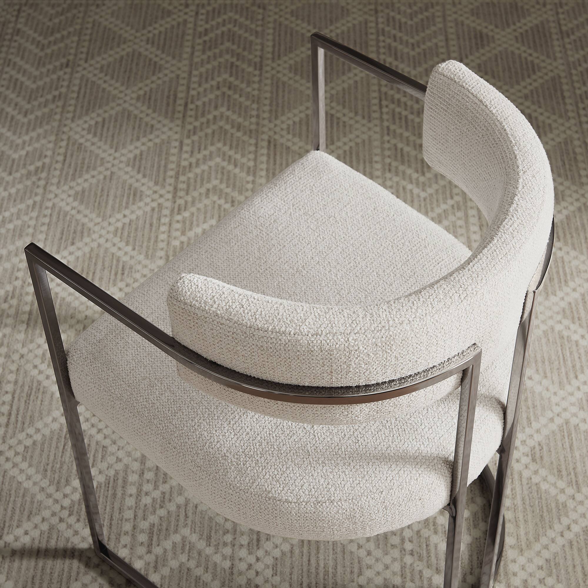 Alt View 6. Modway - Huron Curved Back Fabric and Metal Dining Accent Chair by Modway - White.