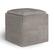 Front. Simpli Home - Rockwood Cube Storage Ottoman with Tray - Distressed Grey Taupe.