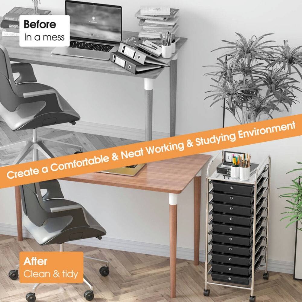 Before: In a mess  
After: Clean & tidy  

Create a Comfortable & Neat Working & Studying Environment