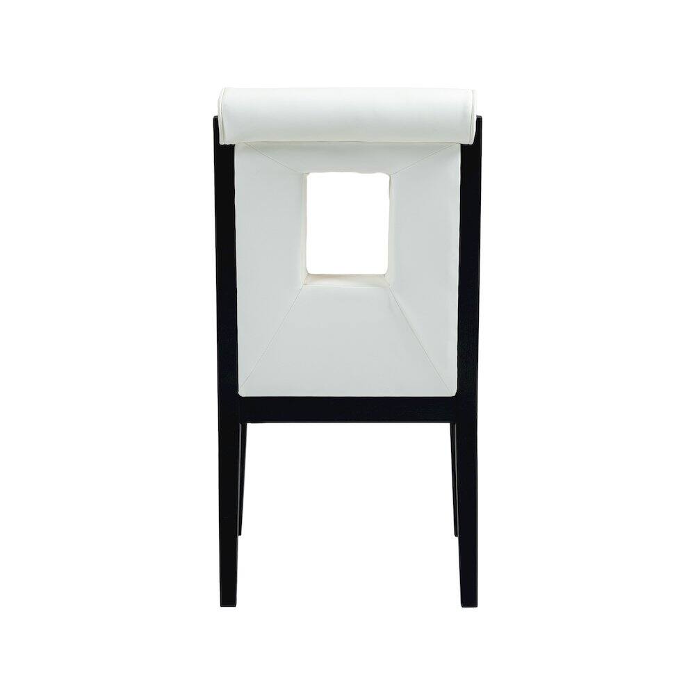 Alt View 4. Meridian Furniture - Gwendolyn Cream Vegan Leather Dining Side Chair, Set of 2 - Beige.