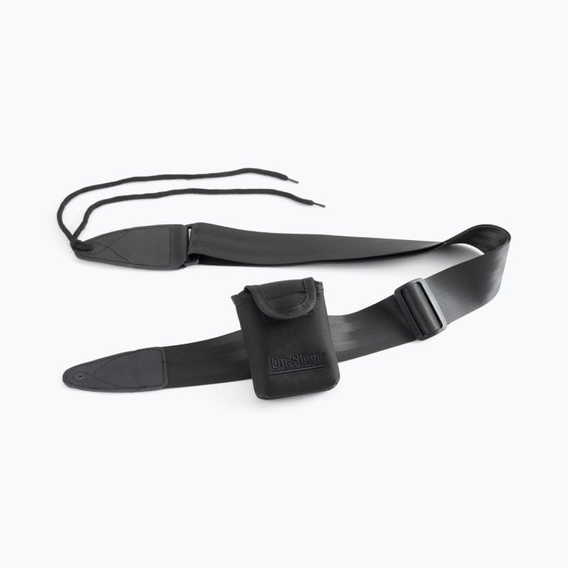 Alt View 6. On Stage Stands - On-Stage MA1335 Wireless Transmitter Pouch with Guitar Strap - Black.