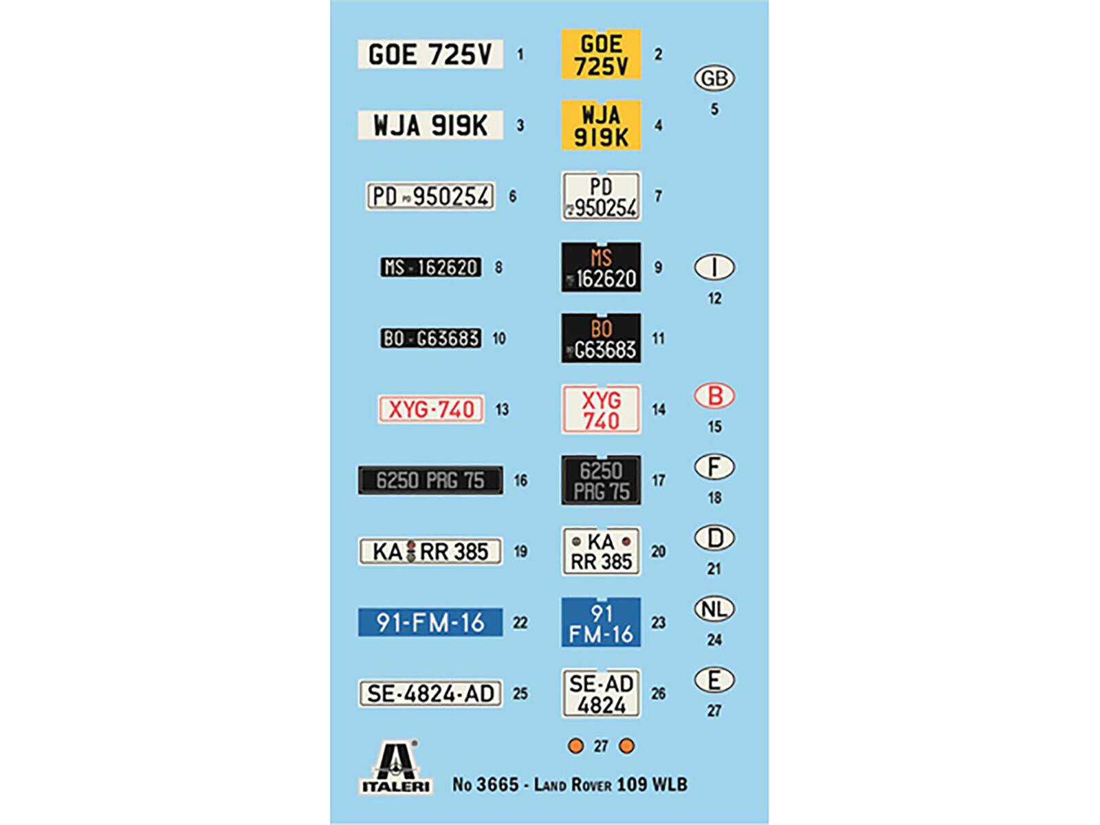 1. GOE 725V
2. GOE 725V
3. WJA 919K
4. WJA 919K
5. GB
6. PD 950254
7. PD 950254
8. MS 162620
9. MS 162620
10. BO G63683
11. BO G63683
12. I
13. XYG-740
14. XYG 740
15. B
16. 6250 PRG 75
17. 6250 PRG 75
18. F
19. KA RR 385
20. KA RR 385
21. D
22. 91-FM-16
23. 91 FM-16
24. NL
25. SE-4824-AD
26. SE-AD 4824
27. E
2