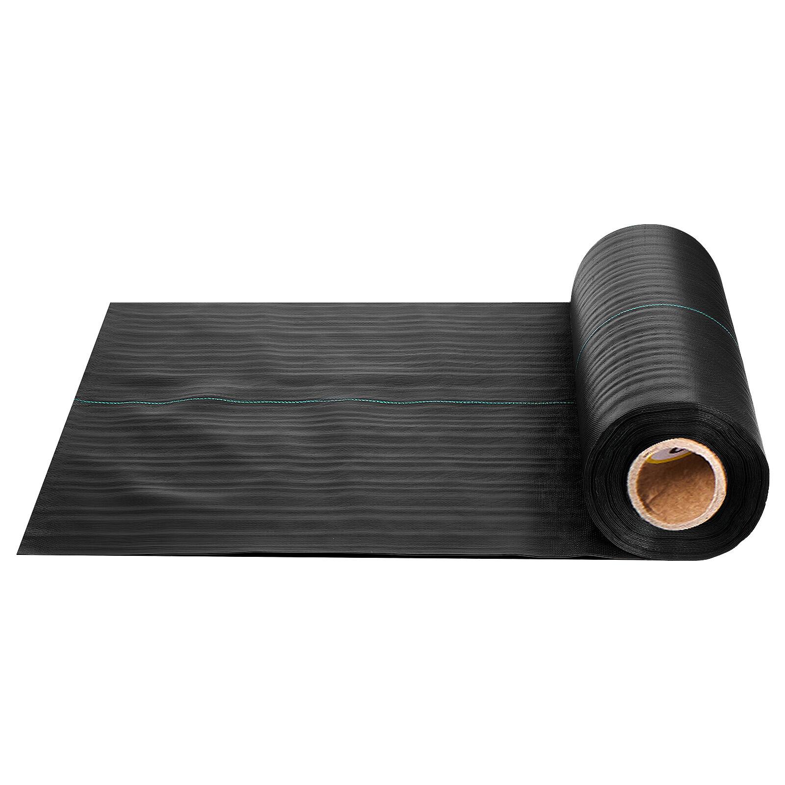 Alt View 5. VEVOR - Weed Barrier Fabric Heavy Duty,1.3x100FT 3.2oz Landscape Fabric,Woven Weed Blocker Fabrics, Garden Fabrics Weeds Barrier - Black.