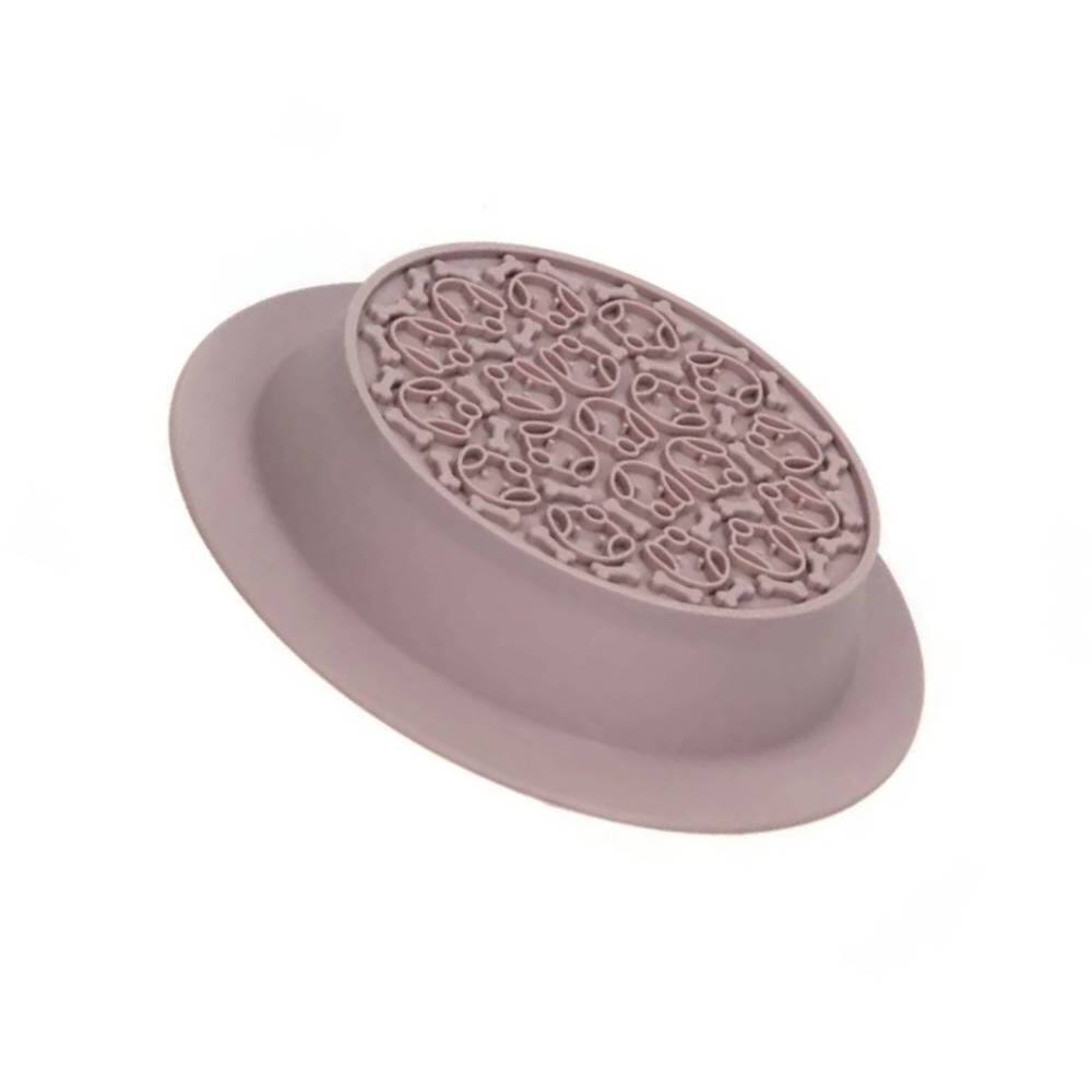 Alt View 3. Ficcuss Pets - Sustainable Silicone Treat Feeding Pet Bowl - Morandi Pink.