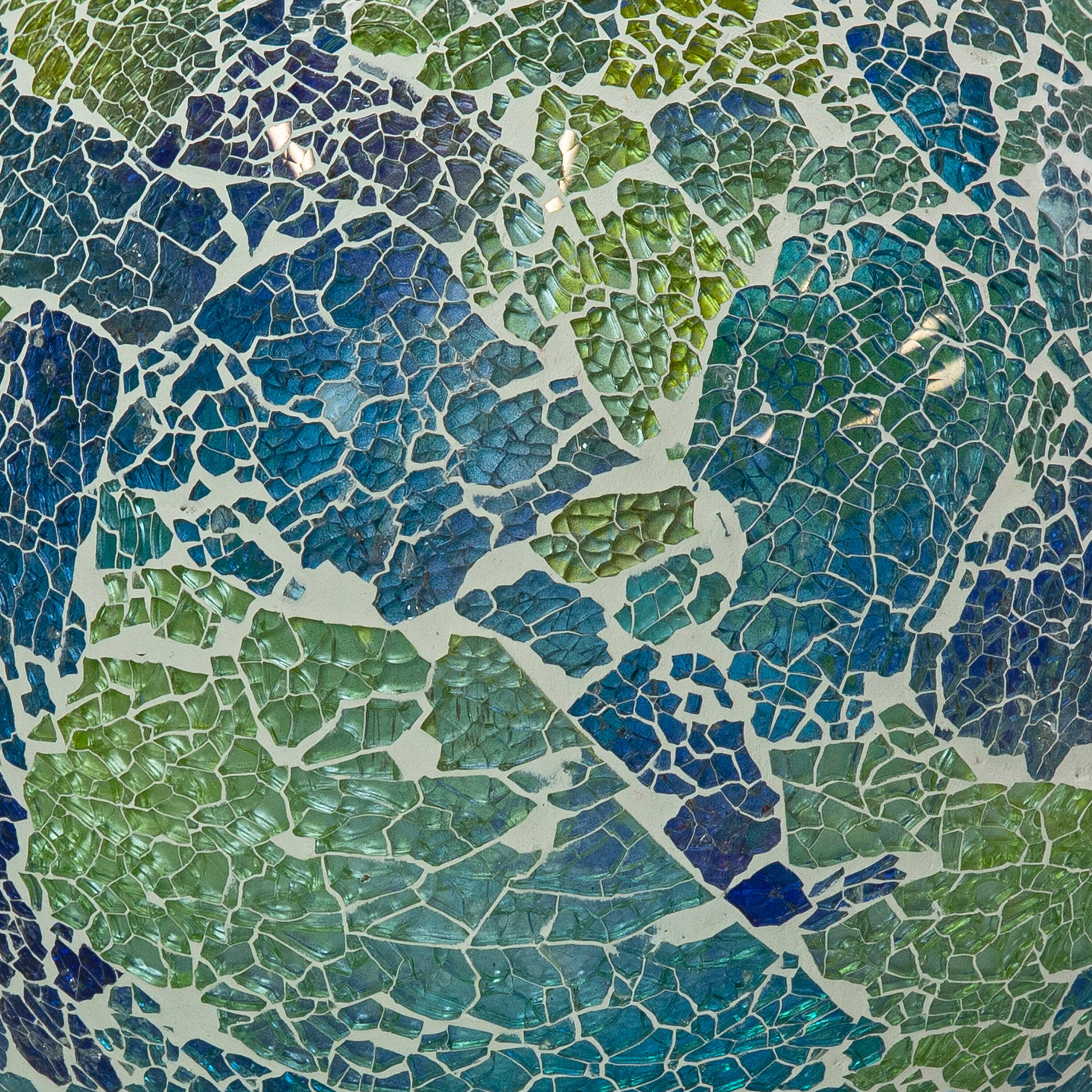 Alt View 8. Sunnydaze - Crackled Glass Mosaic Gazing Globe - 10 in - 2pk - Azul Terra.