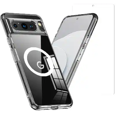 Front. Entronix - Entronix Ultimate Protection Bundle for Google Pixel 9 Pro XL - Magnetic Clear Case & 2 Screen Protectors - Clear.