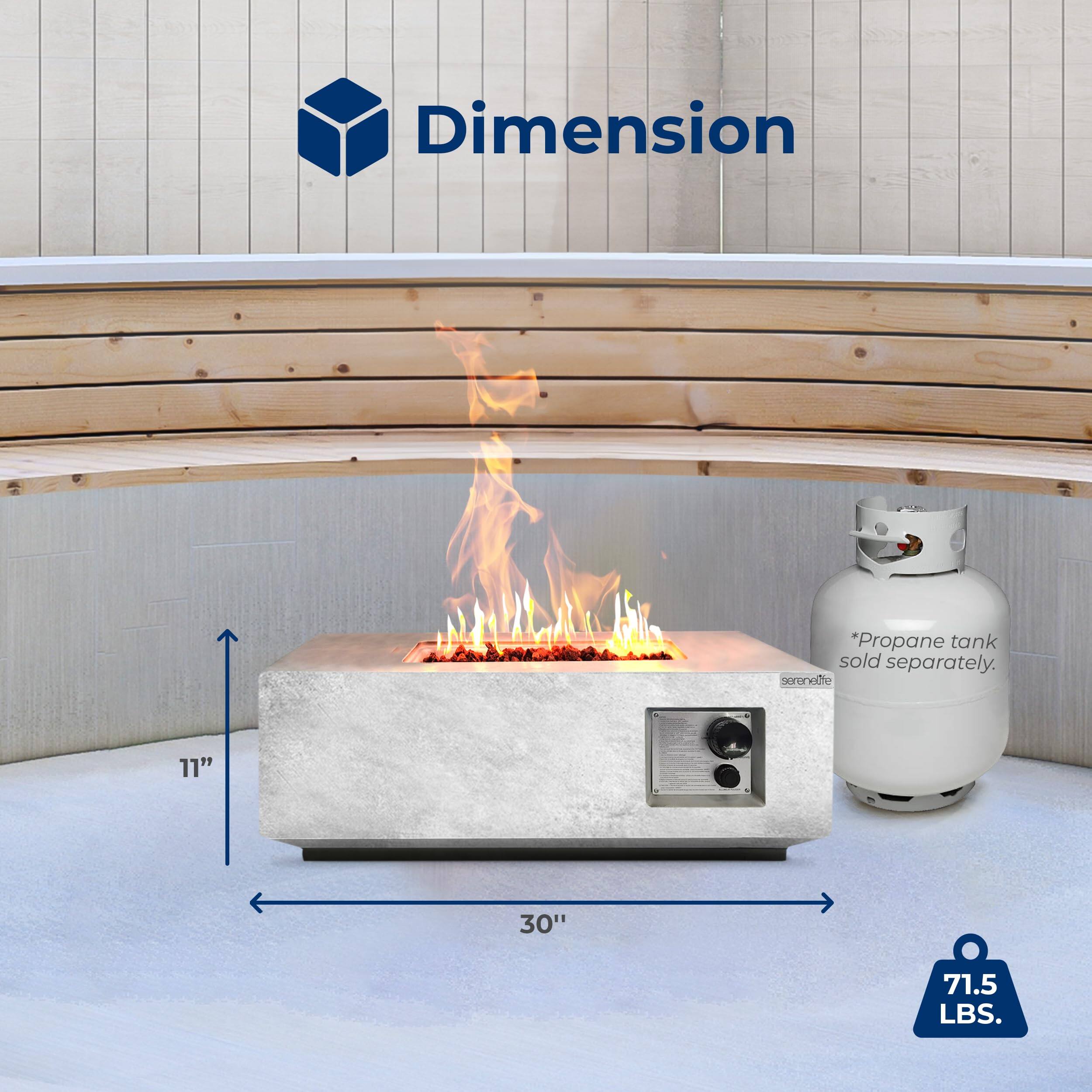 Dimension  
*Propane tank sold separately.  
11" x 30" x 71.5 LBS.