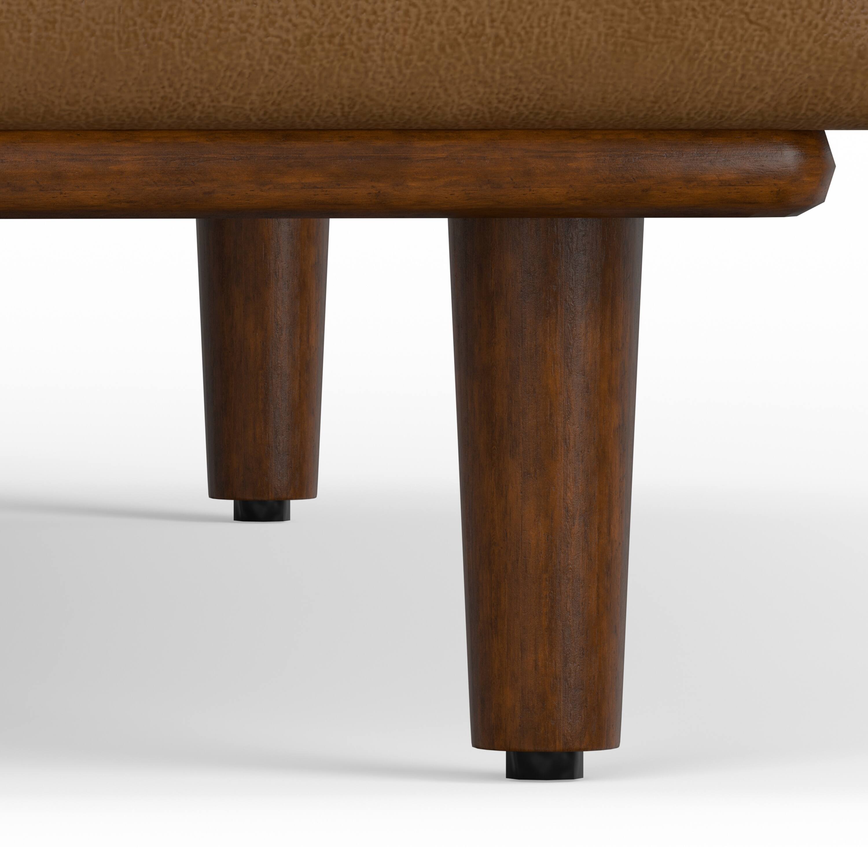 Alt View 8. Simpli Home - Morrison Mid Century Left Sectional 102 inch Wide Sofa Sectional in Caramel Brown Genuine Leather - Caramel Brown.