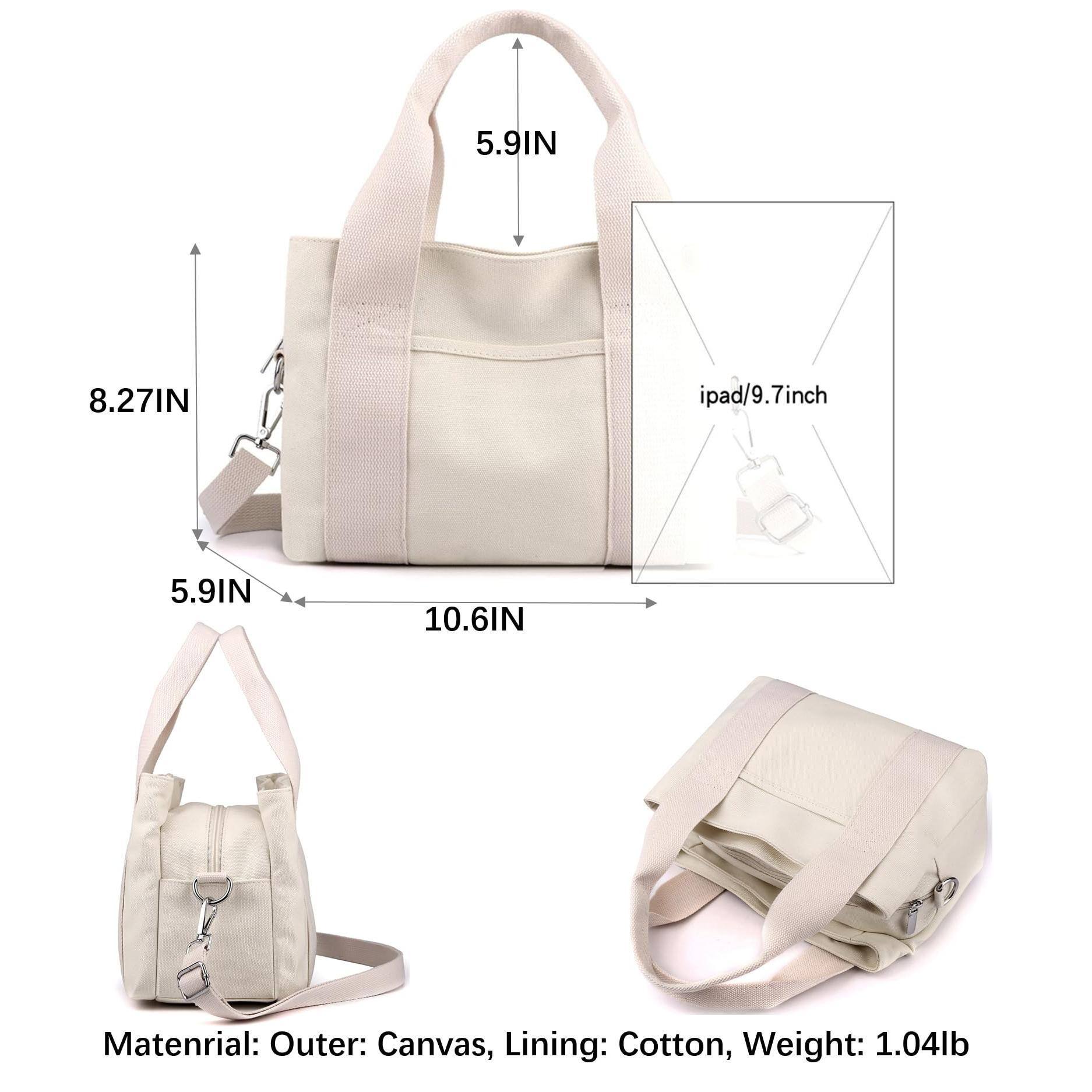 5.9IN x 8.27IN x 5.9IN x 10.6IN  
iPad/9.7inch  

Material: Outer: Canvas, Lining: Cotton, Weight: 1.04lb