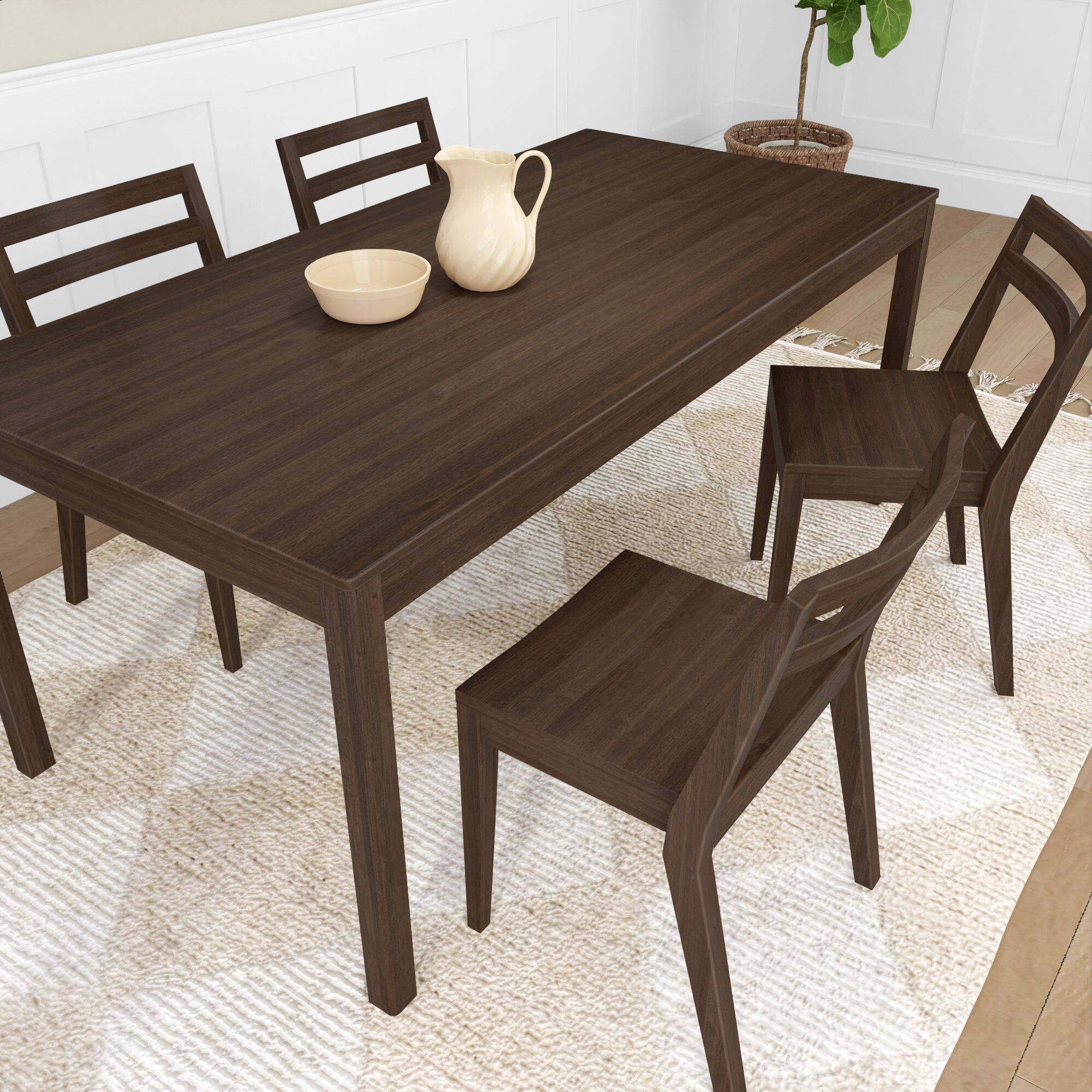 Alt View 5. Grain & Grove - Davie Dining Chair (4 Pack), Walnut - Walnut.