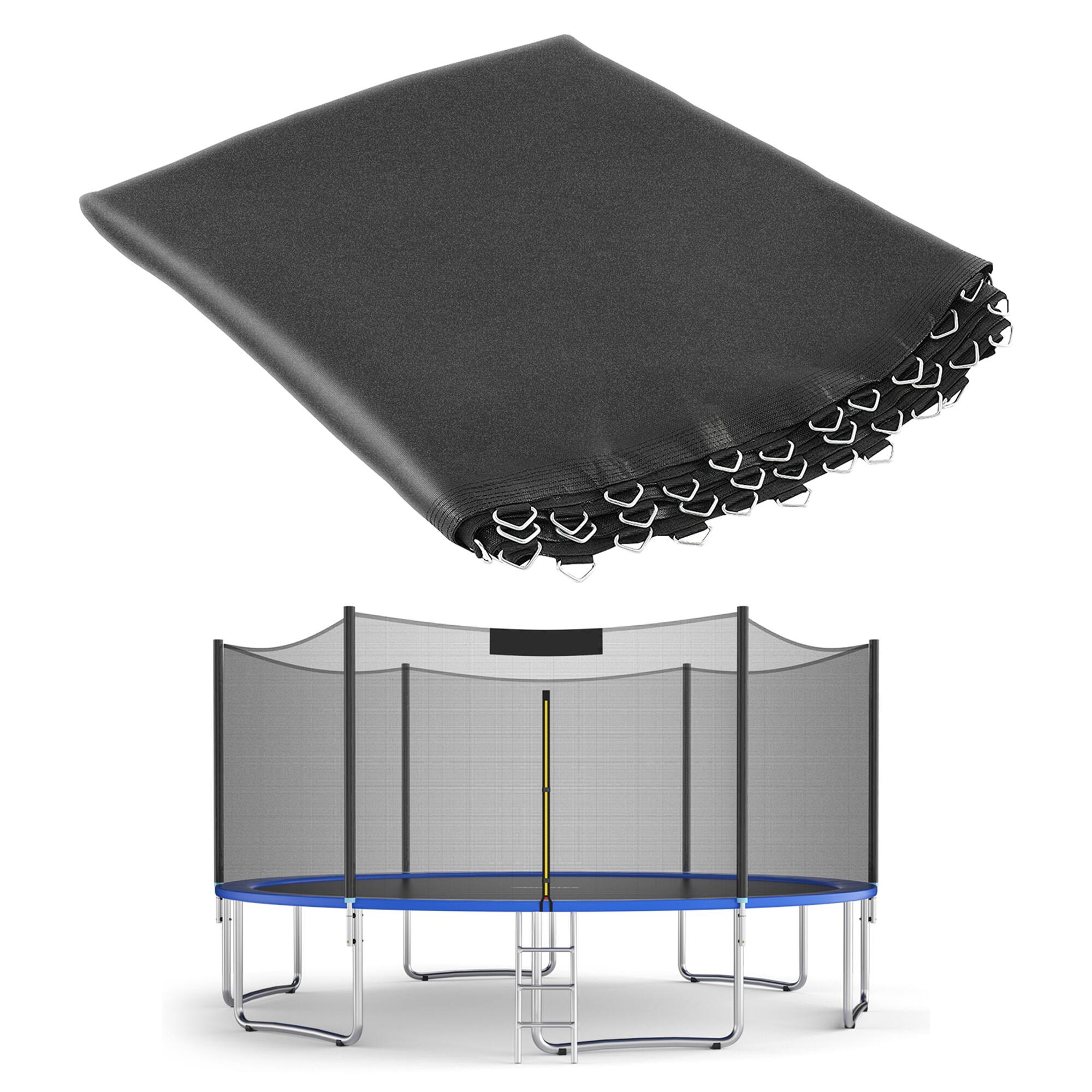 Front. Gymax - Gymax Replacement Trampoline Mat Jumping Mat Fits 15ft Frame w/ V-Hooks - Black.