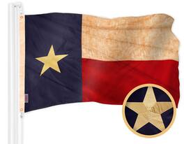 G128 - Texas Tea-Stained State Flag - 1 x 1.5 ft Embroidered 420D Polyester - Assorted Colors