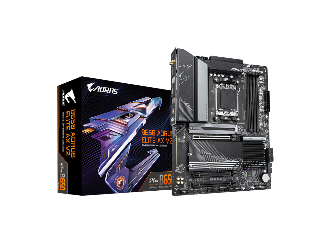 AORUS B650 ELITE AX V2  
AMD Ryzen  
B650  
GAMING MOTHERBOARD  
100 Series  
DDR4 Support  
PCIe 4.0 Ready  
250  
200  
SUGEN  
A  
AA  
...  
FFL