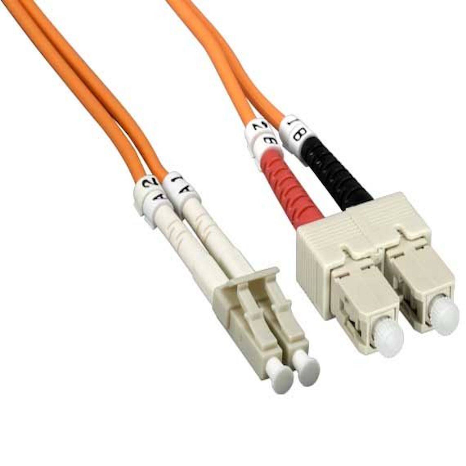 Left. Sanoxy - 3m LC/SC Duplex 62.5/125 Multimode OM1 Fiber Optic Cable - Orange.