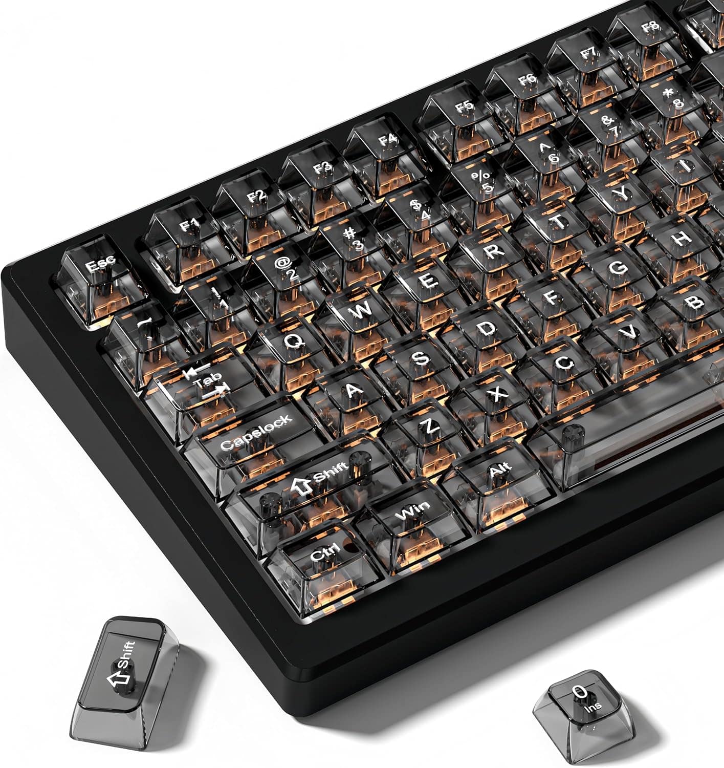 Womier - Crystal Jelly keycaps ,Transparent Style Cute keycap for All US Layout Cherry Mx Mechanical Keyboard - Gray