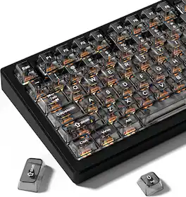 Womier - Crystal Jelly keycaps ,Transparent Style Cute keycap for All US Layout Cherry Mx Mechanical Keyboard - Gray