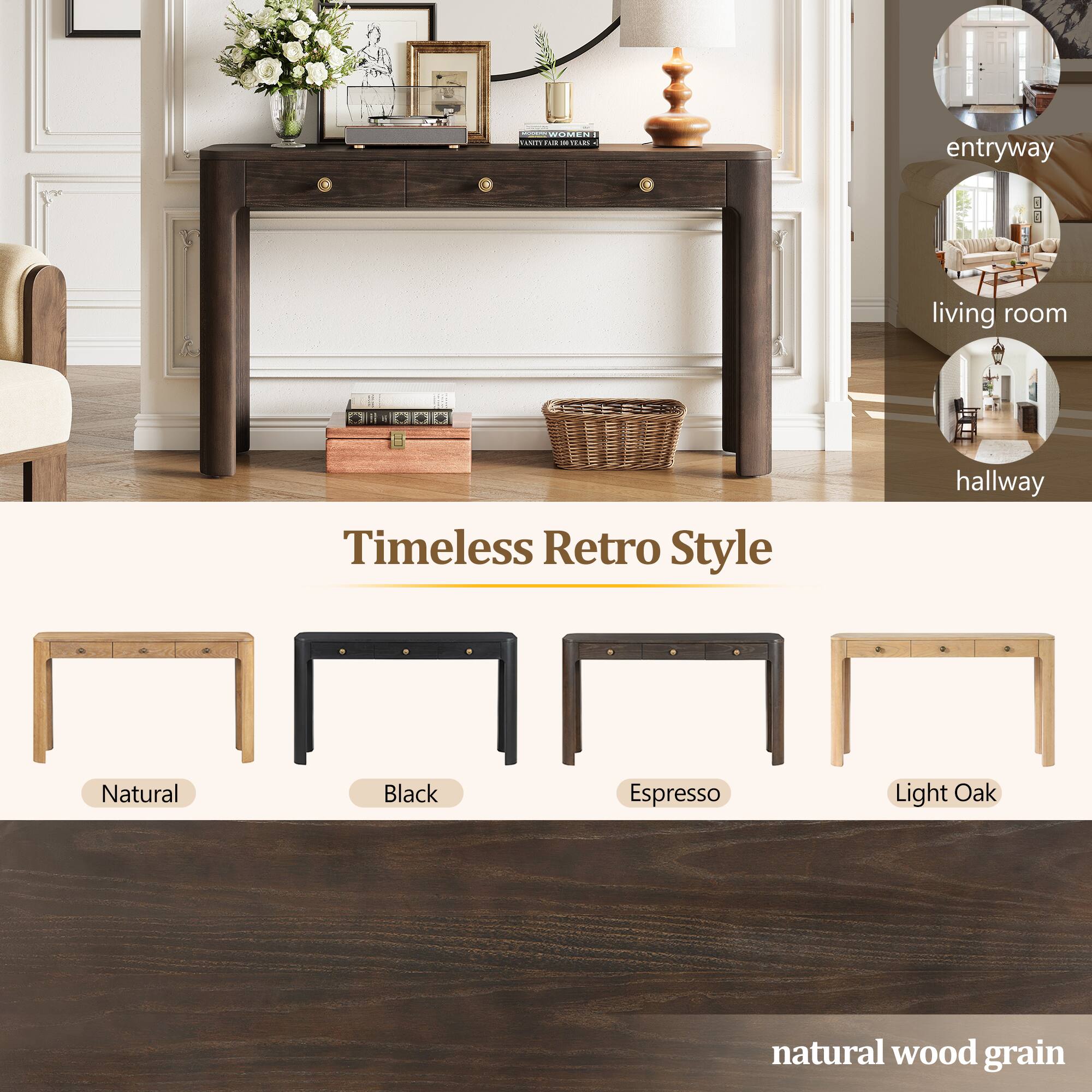 10:00 WOMEN IN ANITY FAR 30 TELLS

entryway
living room
hallway

Timeless Retro Style

Natural
Black
Espresso
Light Oak

natural wood grain