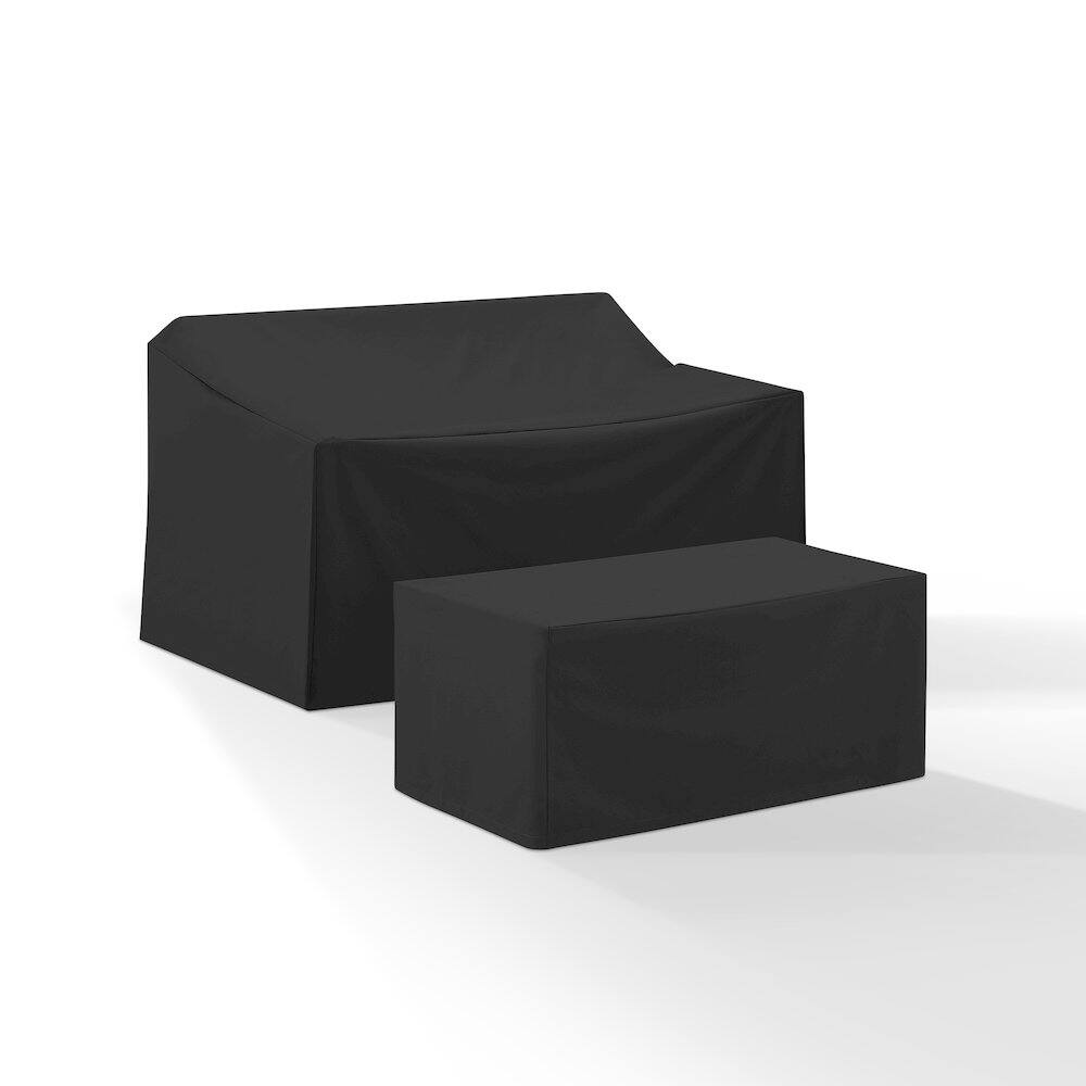 Angle. Crosley Furniture - 2Pc Outdoor Furniture Cover Set - Loveseat & Coffee Table - Black.