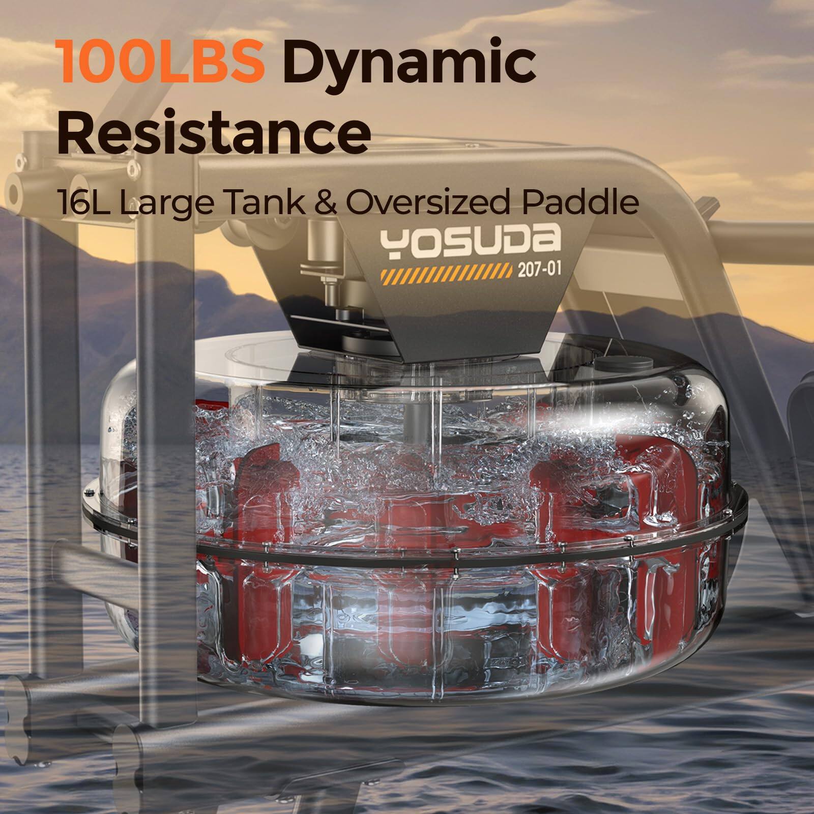 100LBS Dynamic Resistance  
16L Large Tank & Oversized Paddle  
YOSUDA 207-01