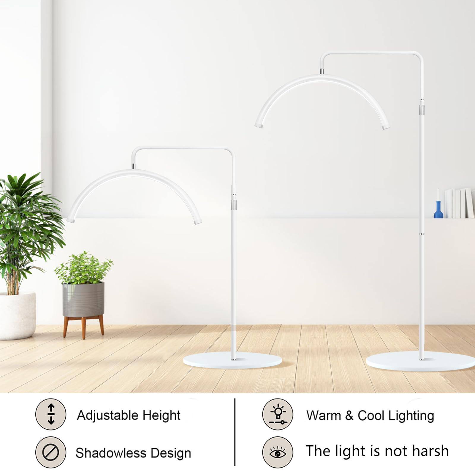 Adjustable Height  
Shadowless Design  
Warm & Cool Lighting  
The light is not harsh
