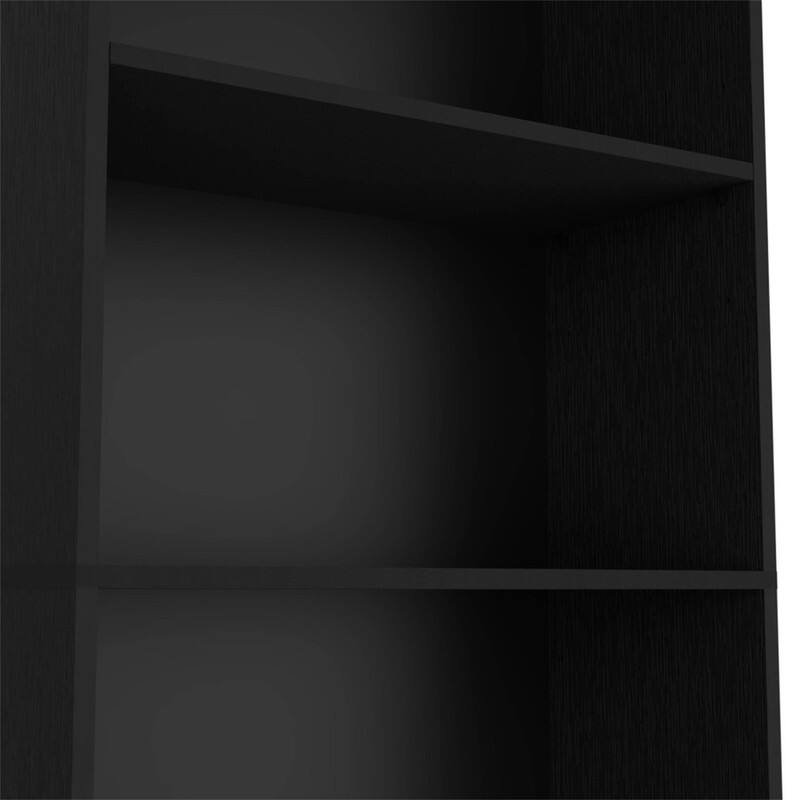 Alt View 3. HTUTWOO - 4-Tier Bookcase with Storage - Space-Efficient Vertical Bookcase with Four Large Shelves, Additional Lower Storage Shelf - Black.