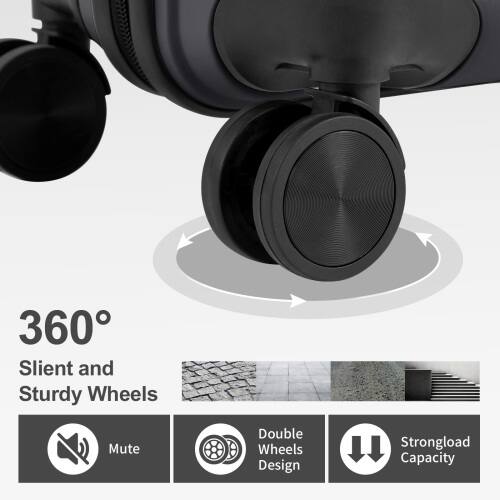 360° Silent and Sturdy Wheels  
Mute Double Wheels Design  
11 Strong Load Capacity