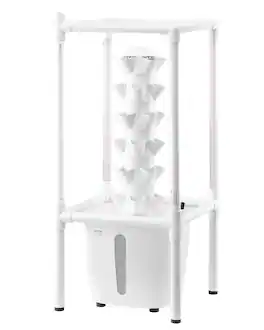 VEVOR - Hydroponic Growing System with Grow Light,30 Pods Vertical 6 Tiers Hydroponic Tower,Home Hydronic Garden with Water Pump - White