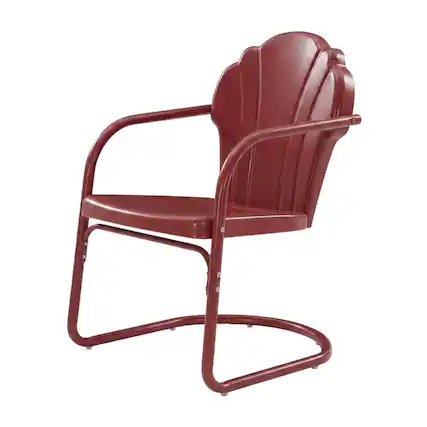 Front. Crosley Furniture - Tulip 3Pc Retro Outdoor Bistro Set - Bistro Table & 2 Chairs - Dark Red Satin.