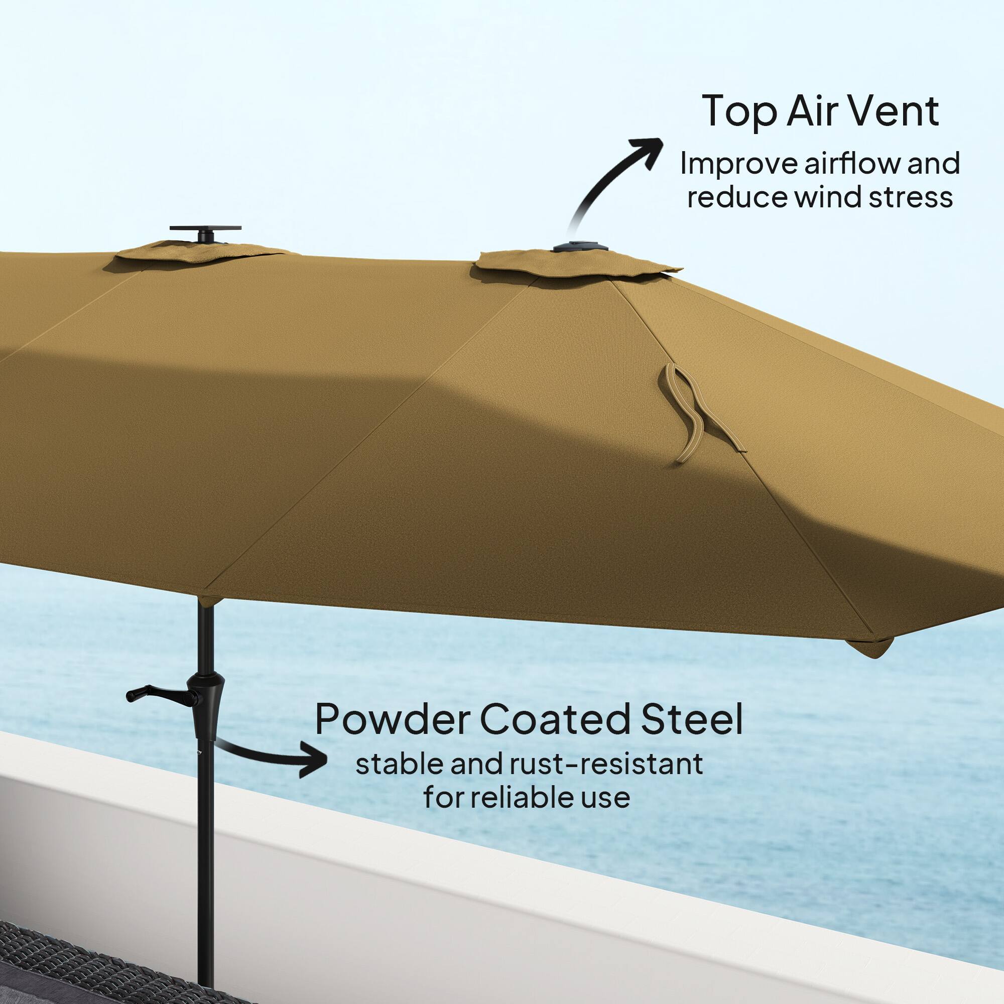Top Air Vent Improve airflow and reduce wind stress
Powder Coated Steel stable and rust-resistant for reliable use