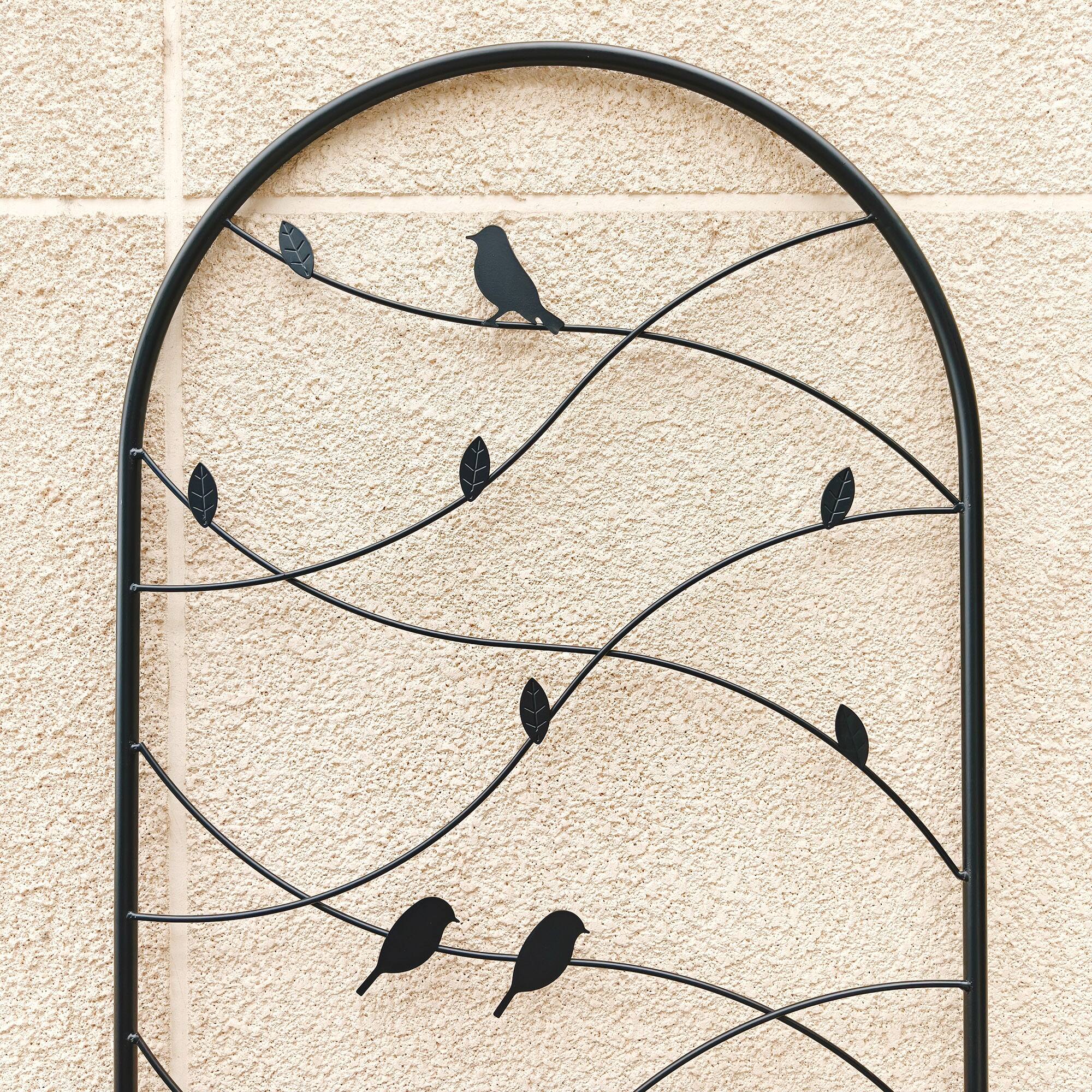 Left. Loheer - Rustproof Metal Garden Trellis Set, 5.9 ft x 1.64 ft Climbing Plant Support for Outdoor Decor, 2 Pack - Black.