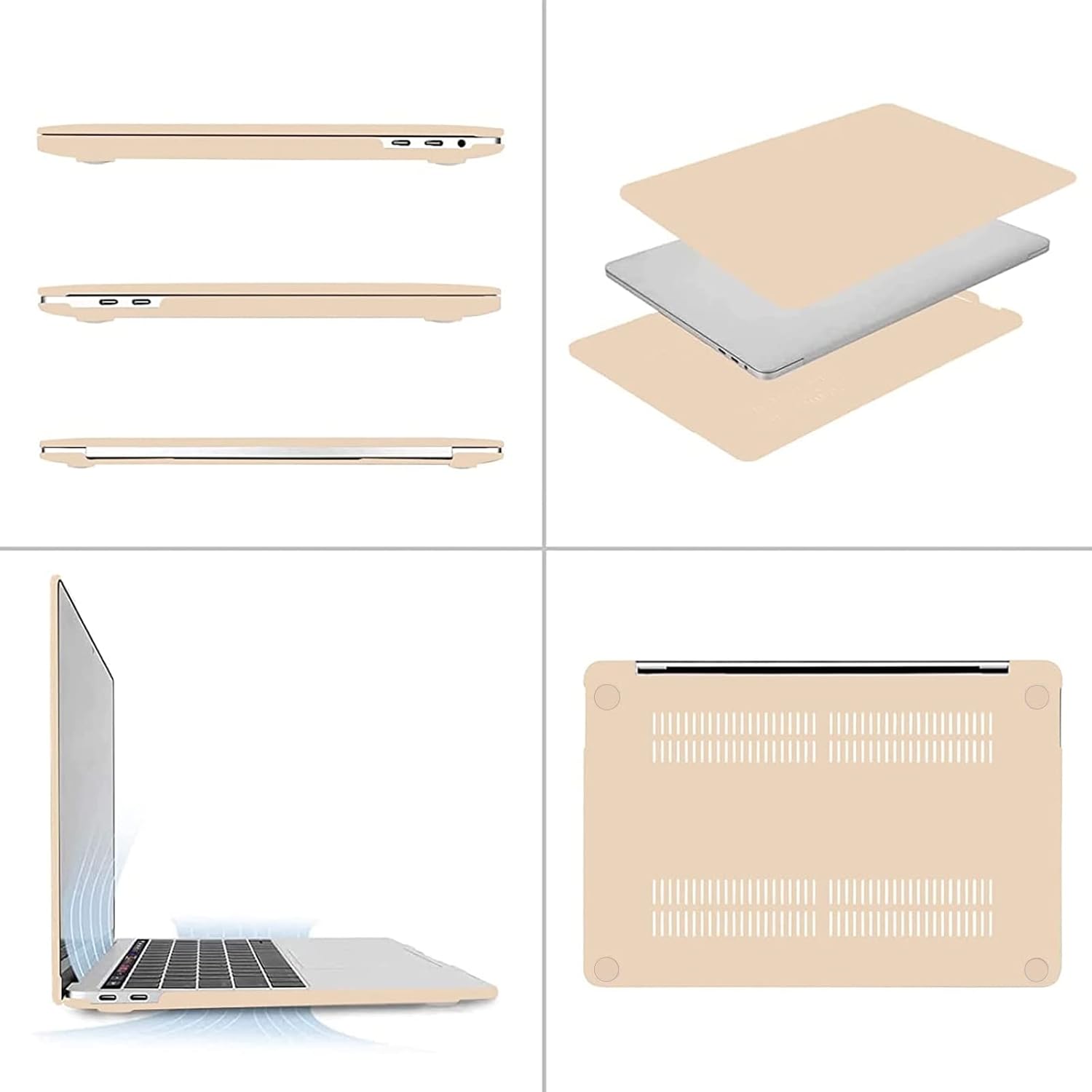 Alt View 1. mosiso - MacBook Pro 13" hard shell case with keyboard skins, screen protector and storage bag - Apricot.