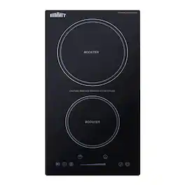 SUMMIT - 12" Wide 208-240V 2-Zone Induction Cooktop With Safety Shutoff - Black