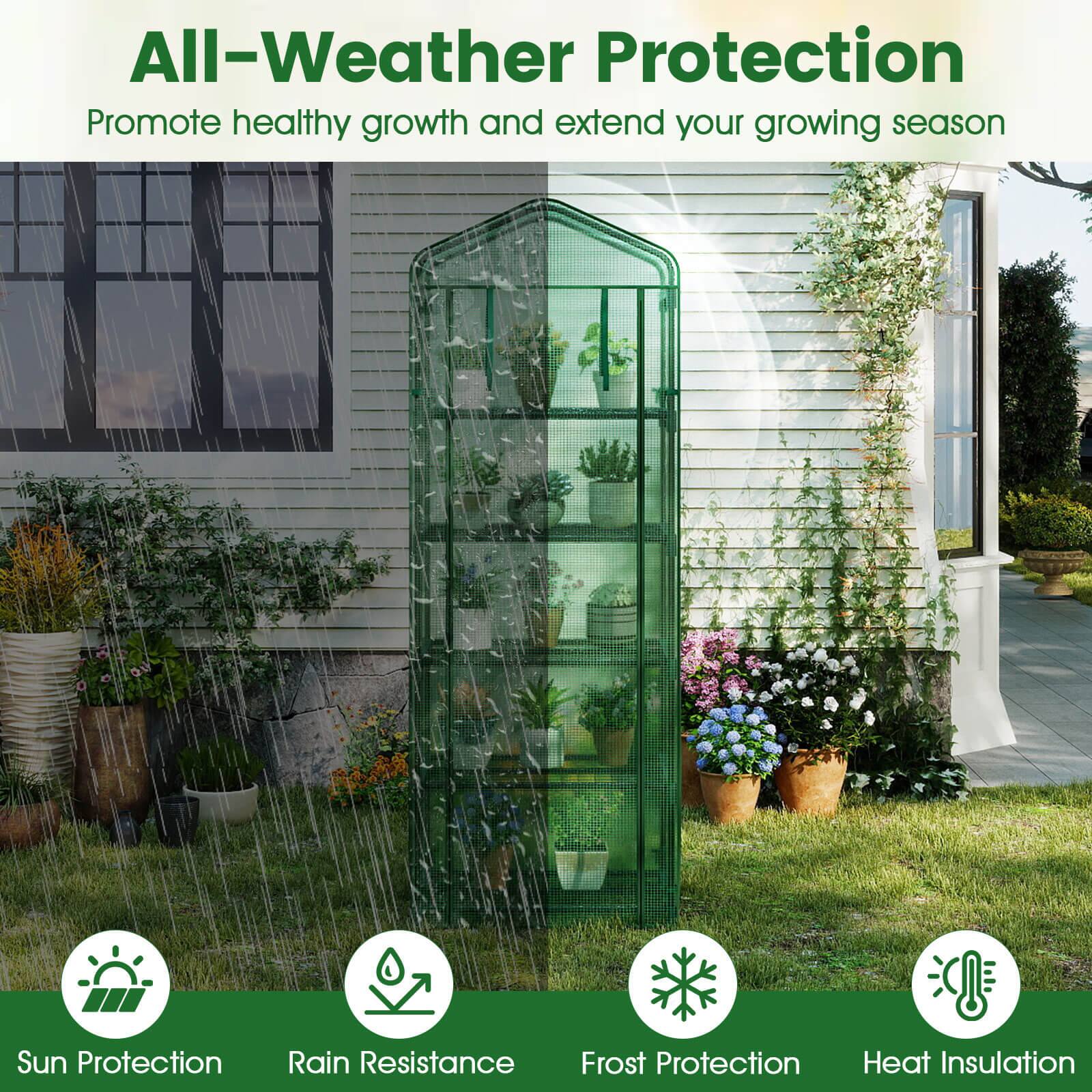All-Weather Protection  
Promote healthy growth and extend your growing season  

Sun Protection  
Rain Resistance  
Frost Protection  
Heat Insulation