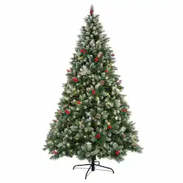 RYHNUYNE - 6FT Pre-Lit Artificial Christmas Tree With 150 LED Lights and 750 Tips, Green Metal Hinges and Foldable Base - Army Green