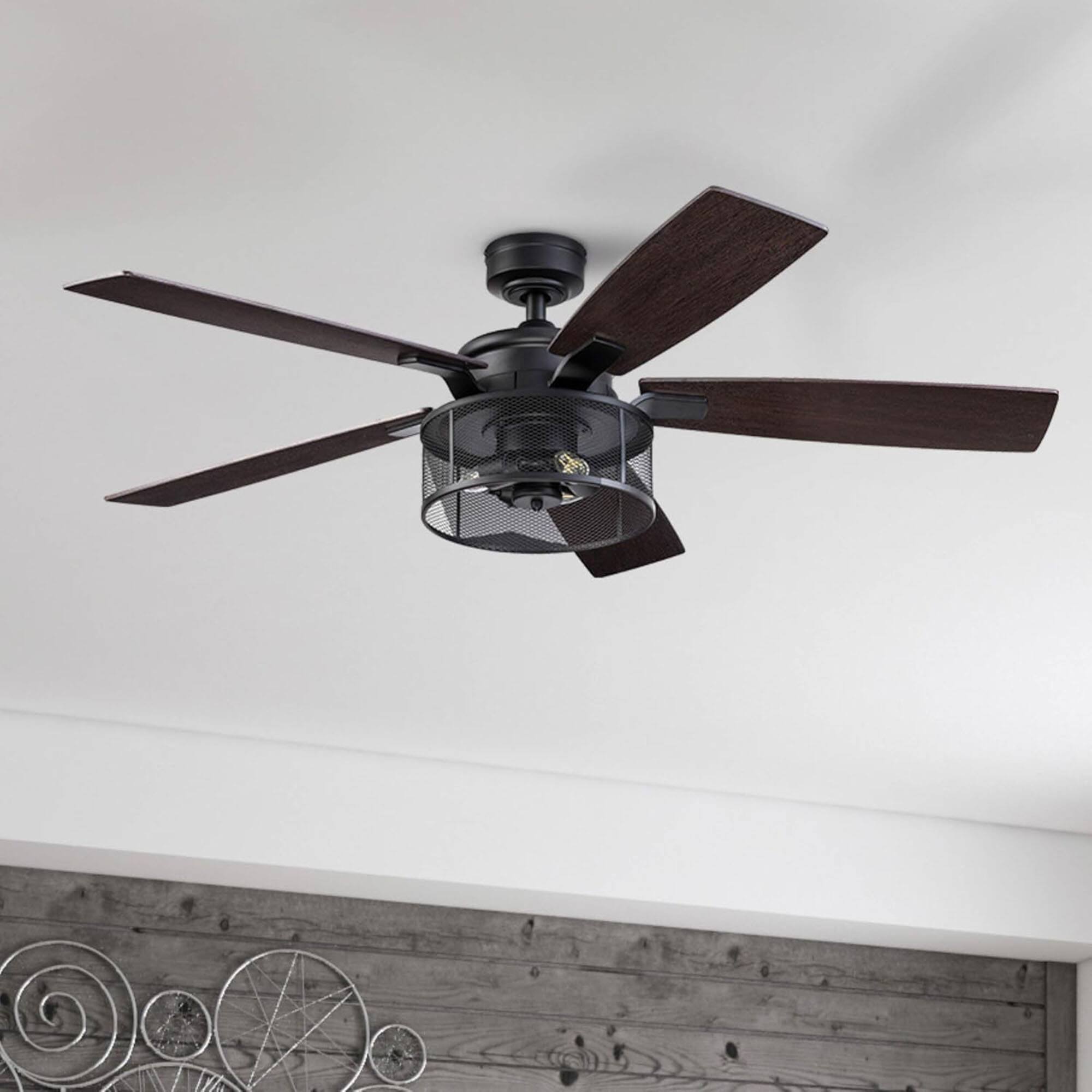 Alt View 5. Honeywell - Honeywell Carnegie Ceiling Fan, Quiet Motor and Remote Control, 52", Matte Black - Matte Black.