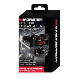 Monster - Bluetooth FM Transmitter with 3.1 Amp USB Charging Ports - Black
