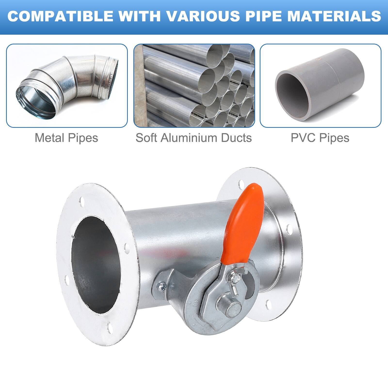 COMPATIBLE WITH VARIOUS PIPE MATERIALS

- Metal Pipes
- Soft Aluminium Ducts
- PVC Pipes